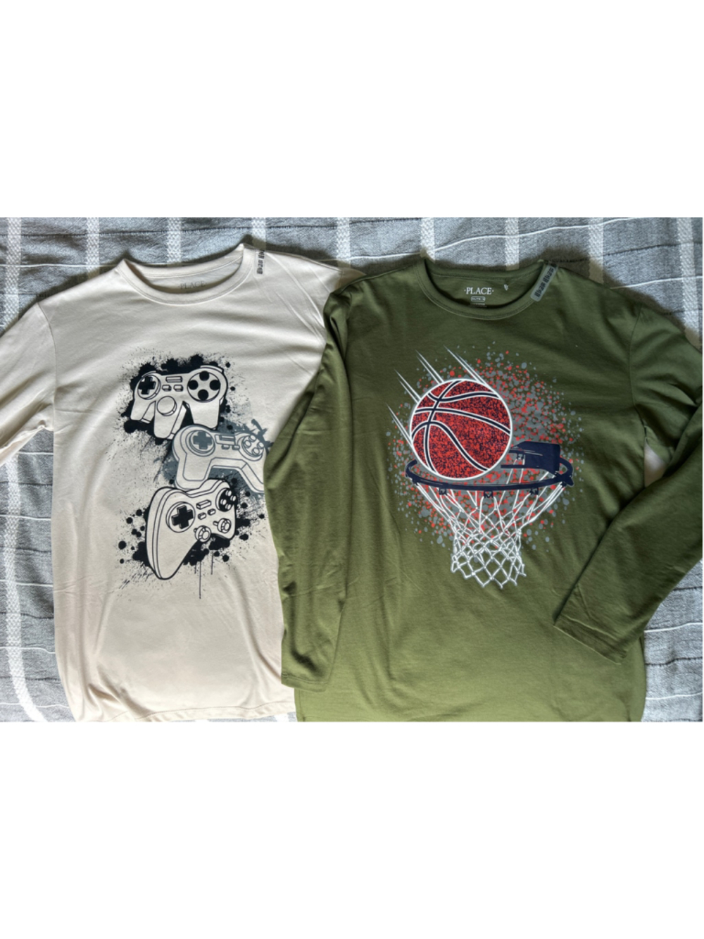 Boys Long Sleeve Baseball/Gaming Tee Beige XXL/16